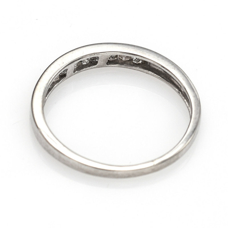 Vintage 14K White Gold 0.26 TCW Diamond Square Cut Band Ring