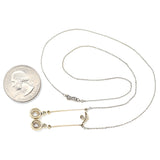 Antique Tiffany & Co Platinum & 14K Gold 0.59 TCW Diamond Pendant Necklace + Box