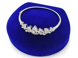 Vintage 18K White Gold 2.17 TCW Diamond Swirl Hinged Bangle Bracelet + Box