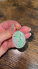 Vintage 18K Yellow Gold Translucent Green Jade Oval Floral Carved Pendant