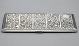Vintage Japanese Sterling Silver Etched Cigarette Case Holder Box 179.5 Grams
