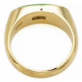 Vintage 14K Yellow Gold Green Jade Saddle Band Ring 3.3 Grams Size 4.75