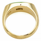 Vintage 14K Yellow Gold Green Jade Saddle Band Ring 3.3 Grams Size 4.75