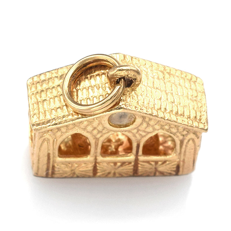 Vintage 14K Yellow Gold 3D Nativity Charm Pendant