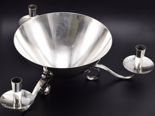 Tiffany & Co. Vintage Sterling Silver Three-Light Candelabrum Center Bowl