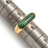 Vintage 14K Yellow Gold Green Jade Saddle Band Ring 4.0 Grams Size 5.25