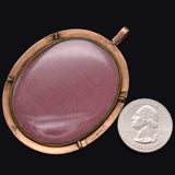 Antique Victorian 14K Gold Sea Pearl Hand Painted Large Portrait Pendant 30.6G