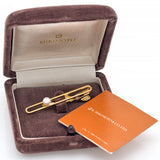Vintage MIKIMOTO Tokyo 14K Yellow Gold Sea Pearl Tie Bar Clip + Box Booklet 4.6G