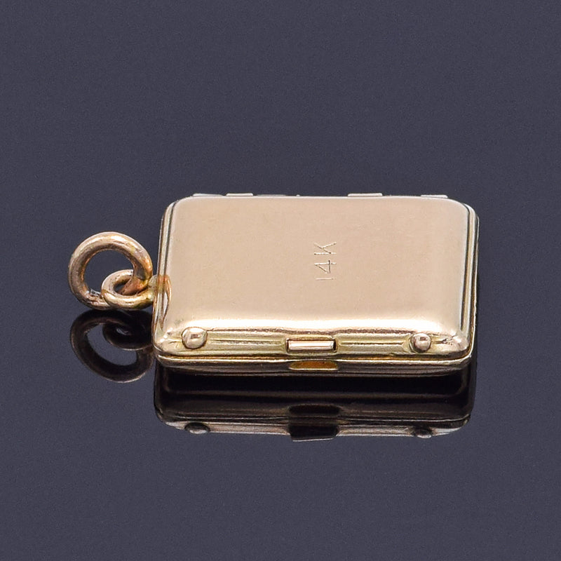 Vintage 14K Yellow Gold Cigar Cigarette Case Charm Pendant 2.5 Grams