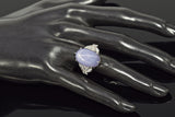 GIA Certified Platinum 32.02 Ct Natural Star Sapphire & 1.70 TCW Diamond Cocktail Ring