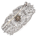 Vintage Platinum 4.94 TCW Diamond & Sea Pearl Floral Brooch Pin