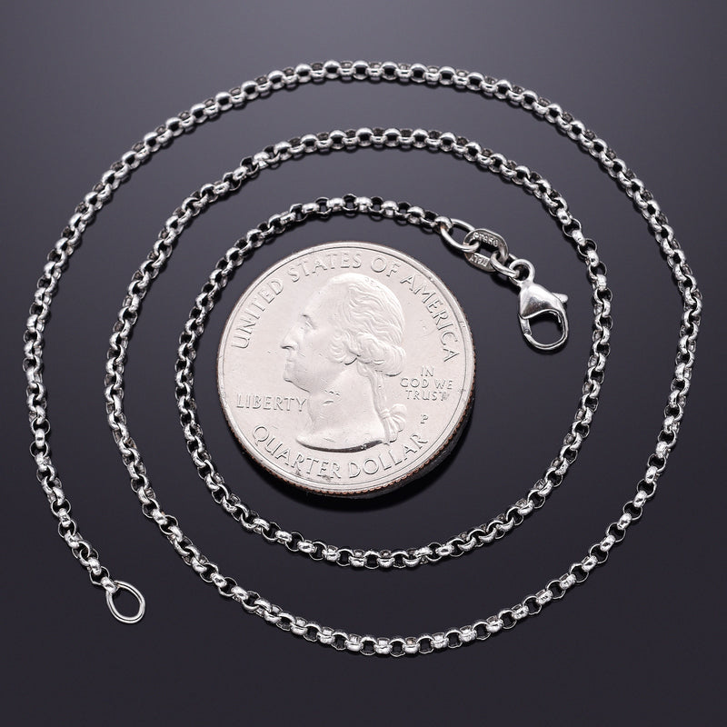 Vintage 950 Platinum Rolo Chain 16 Inches 2 mm