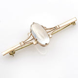 Antique Victorian 14K Gold Moon Stone Brooch Pin