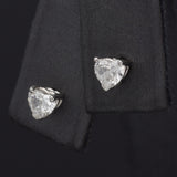 14K White Gold 0.50 TCW Diamond Heart Stud Earrings 4.5 x 4.3 mm