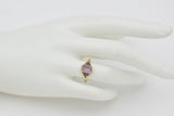 Vintage 10K Yellow Gold Iolite & Emerald Band Ring Size 7