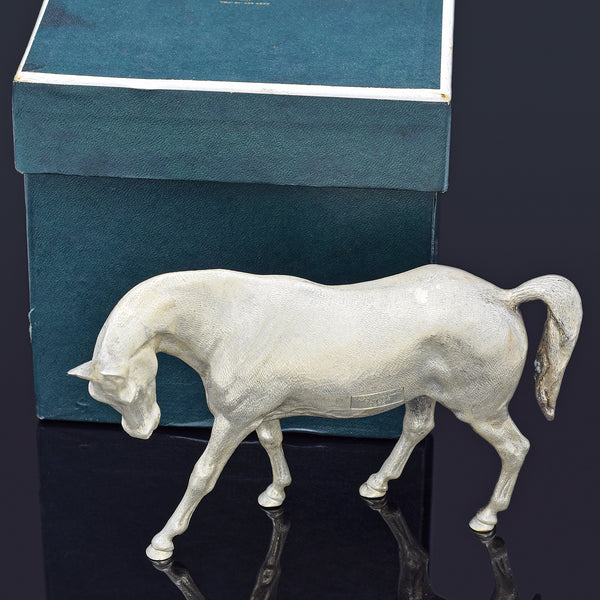 Vintage Longman & Strongitharm London Sterling Silver Horse Figurine Box 653.3G