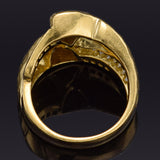 Vintage Platinum & 18K Yellow Gold 0.65 TCW Diamond Hammered Band Ring G/H VS
