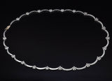 Vintage 14K White Gold 1.02 TCW Diamond Floral Link Necklace