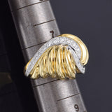Vintage Designer Signed 14K Yellow Gold 0.66 TCW Diamond Band Ring Size 7.5