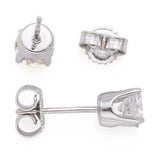 Vintage 14K White Gold 0.74 TCW Diamond Round Stud Earrings 4.6 mm