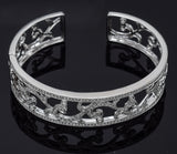 Leslie Greene 18K White Gold 1.20 TCW Diamond Hinged Cuff Bracelet