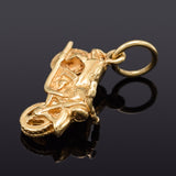 Vintage 14K Yellow Gold Biker Motorcycle Charm Pendant 3.6 Grams