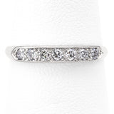 Vintage Platinum 0.42 TCW Diamond Semi-Eternity Band Ring