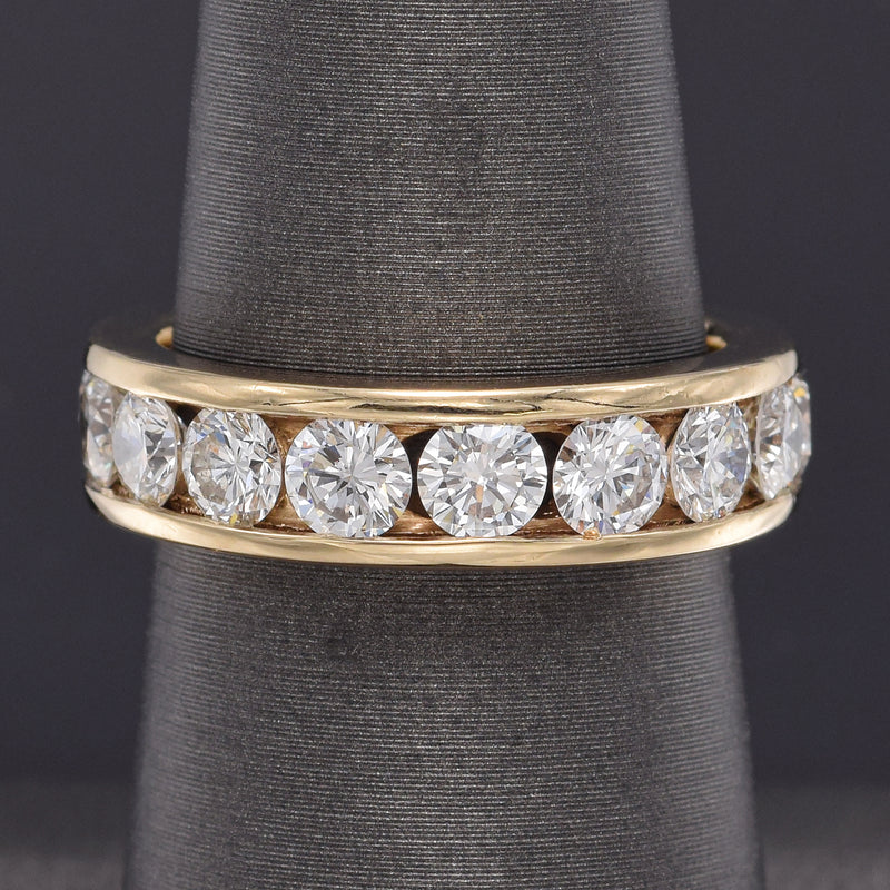 Vintage 14K Yellow Gold 3.91 TCW Diamond Eternity Band Ring