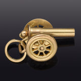 Vintage 14K Yellow Gold Movable Cannon Charm Pendant 1.9 Grams