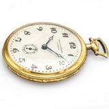Antique 18K Gold Chronometre Marbla Pocket Watch Swiss Made 15 Jewel