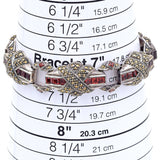 Vintage Judith Jack Sterling Silver Garnet & Marcasite Link Bracelet 16 mm