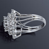 Vintage 14K White Gold 3.24 TCW Diamond Cluster Cocktail Ring 7.7 Grams Sz 6.75