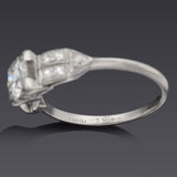 Antique Platinum 0.89 TCW Diamond Band Ring
