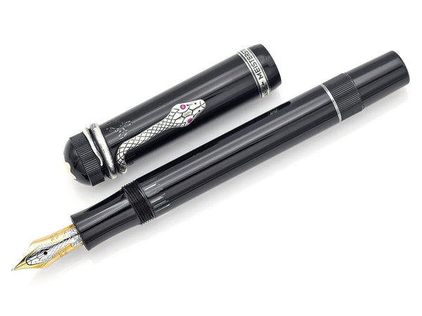 Montblanc Agatha Christie Limited Edition Sterling Silver 18K Snake Fountain Pen