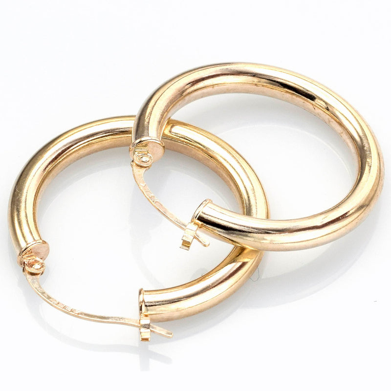 Estate 14K Yellow Gold 3 mm Hoop Earrings