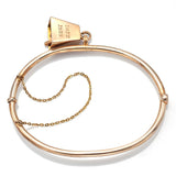Antique 14K Yellow Gold Bell Hinged Bangle Bracelet