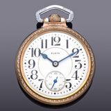 Antique Elgin B.W. Raymond 19J Size 16 Two-Tone Railroad Case Pocket Watch *Rare