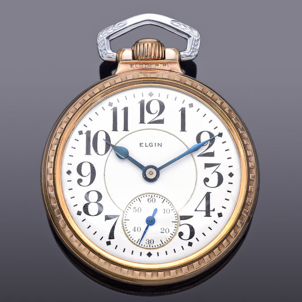 Antique Elgin B.W. Raymond 19J Size 16 Two-Tone Railroad Case Pocket Watch *Rare
