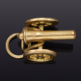 Vintage 14K Yellow Gold Movable Cannon Charm Pendant 1.9 Grams
