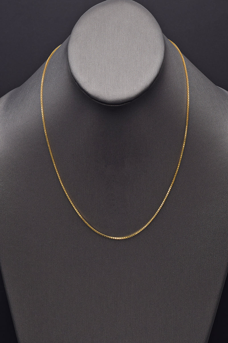 Vintage 22K Yellow Gold Box Chain Necklace 1.2 mm 6.7 Grams 18 Inches