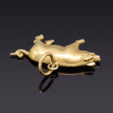 Vintage 14K Yellow Gold Pig Charm Pendant 2.4 Grams