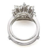 Vintage Platinum & 14K Gold 2.57 TCW Diamond Enhancer Guard Ring Set