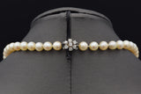 Vintage Platinum & 14K Gold Sea Pearl & 0.77 TCW Diamond Beaded Strand Necklace