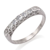 Antique Platinum 0.35 TCW Diamond Semi-Eternity Band Ring