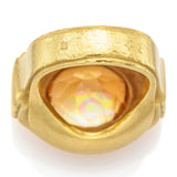 Vintage 19K Yellow Gold 7.08 Carats Citrine Cocktail Ring 18.9 Grams Size 5