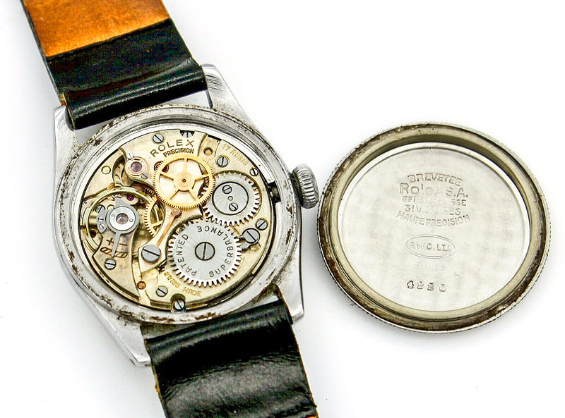 Vintage 1947 Rolex Oyster Precision Watch Men's 30mm Ref 4220 Stainless Steel