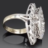 Antique 18K White Gold 2.17 TCW Diamond Art Deco Cocktail Ring +Box 6.9G Sz 6.25
