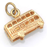 Vintage 14K Yellow Gold Double Decker Bus Charm Pendant