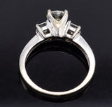 Vintage 14K White Gold 1.55 TCW Diamond Three-Stone Band Ring