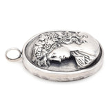 Vintage Henryk Winograd HW 999 Fine Silver Repoussé Woman Grape Vine Pendant